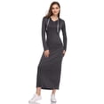 thumbnail image 3 of Danolapsi Women Long Sleeve Pullover Hoodie Dress Stripe Pocket Slim Sweatshirt Casual Maxi Dress, 3 of 9