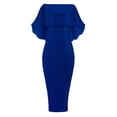 thumbnail image 4 of KaLI_store Formal Dress Women Sleeveless V Neck Bodycon Split Evening Long Dress Blue,XL, 4 of 5