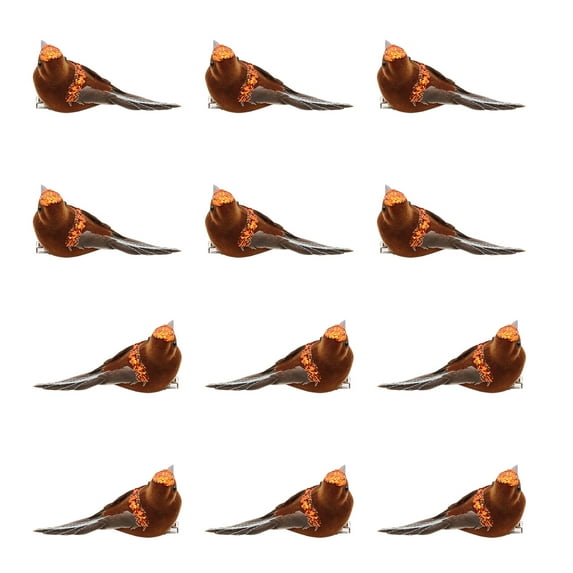 Yiying 12pcs Artificial Bird Ornaments Christmas Tree Decoration Birds with Clip Durable Creative Lifelike