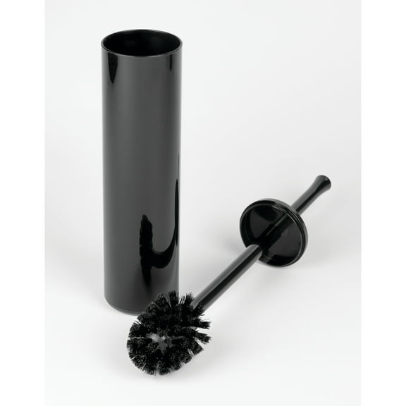 iDesign Compact Toilet Brush and Holder for Bathroom - Black
