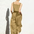 thumbnail image 7 of ZHUGeLI Women's Sleeveless Loose Overalls Rompers Cotton Linen Wide Leg Jumpsuits Up to 50% off Clearance, 7 of 7