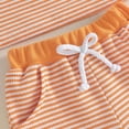 thumbnail image 6 of Xyant Toddler Baby Boy Girl Easter Outfit Waffle Stripe Bunny Carrot Embroidery Short Sleeve Shirt and Shorts Sets Summer Clothes (Orange,12-18 Months), 6 of 7