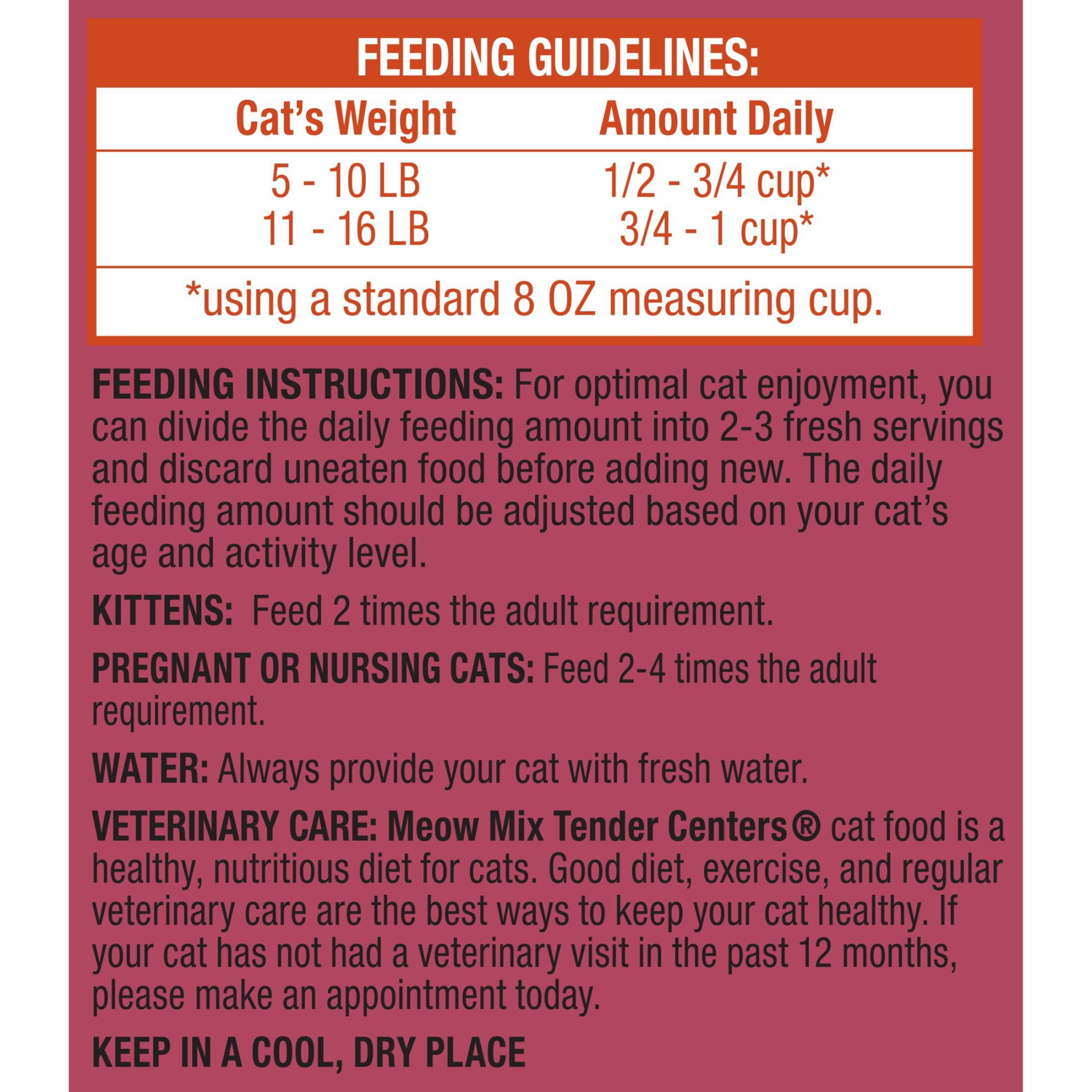 (3 pack) Meow Mix Tender Centers Dry Cat Food with Basted Bites, Chicken & Tuna Flavors, 14.2 lb Bag