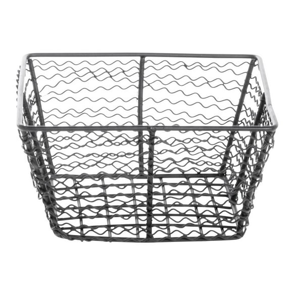 HUBERT® Square Black Steel Corkscrew Basket - 8 1/4"L x 8 1/4"W x 3 15/16"H