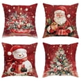 thumbnail image 2 of Funda de almohada de decoración navideña, Papá Noel, muñeco de nieve y funda de almohada de regalo, cojín de sofá, suite, habitación, decoración del hogar de Año Nuevo, 2 of 5