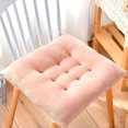 thumbnail image 2 of RFUGUG Solid Color Square Chair Cushion with Ties - Thickened Soft Milk Velvet Padding - Comfortable Seat Cushion for Kitchen, Dining Chairs & Patio Furniture - Cotton Filled, 15.75x15.75in, 2 of 7