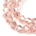 thumbnail image 3 of Transparent Electroplate Glass Beads Strands AB color Plated Faceted Bicone Misty Rose 4x4mm Hole: 0.8mm about 80~85pcs/strand 30~32cm, 3 of 3