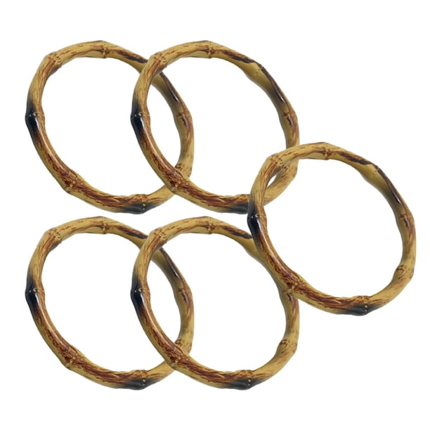 5x manijas de Bolso de bambú de imitación Fernando Asas para hacer monederos Diámetro interior 13 cm