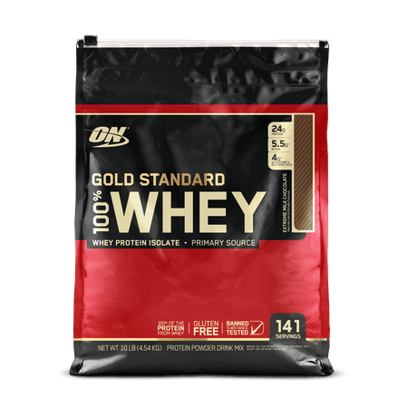 Best Optimum Nutrition Gold Standard 100% Whey Protein Powder, Extreme Milk Chocolate, 24g Protein, 10 Lb deal