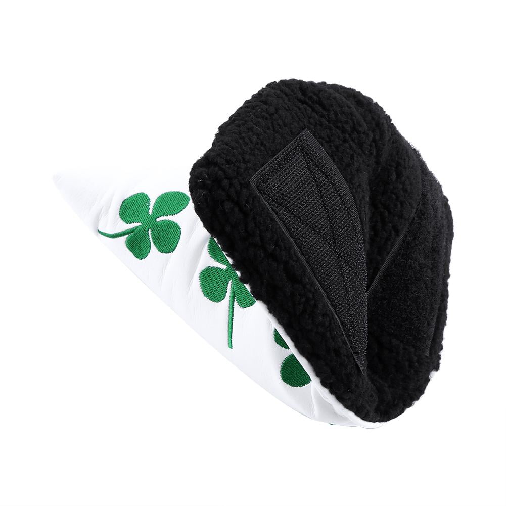 Herwey Putter Headcover, PU Golf Putter Cover Green Four Leaf
