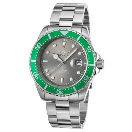 Invicta 22021 Men's Pro Diver Stainless Steel Grey Dial Green Bezel Ss Watch