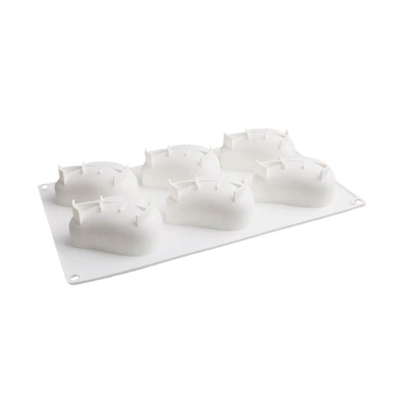 6-Cavity 3D Mango Silicone Mold, 11.03x6.70x1.50 in, Food-Grade Safe for Baking & Freezing, Perfect for Holiday Desserts and DIY Family Crafts