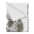 thumbnail image 2 of Eagle Soft Flannel Fleece Throw Blanket, Illustration of Eagle Wildlife Predator Bird Power Portrait Monochromic Art Print, Cozy Plush for Indoor and Outdoor Use, 60" x 80", Black White, by Ambesonne, 2 of 5