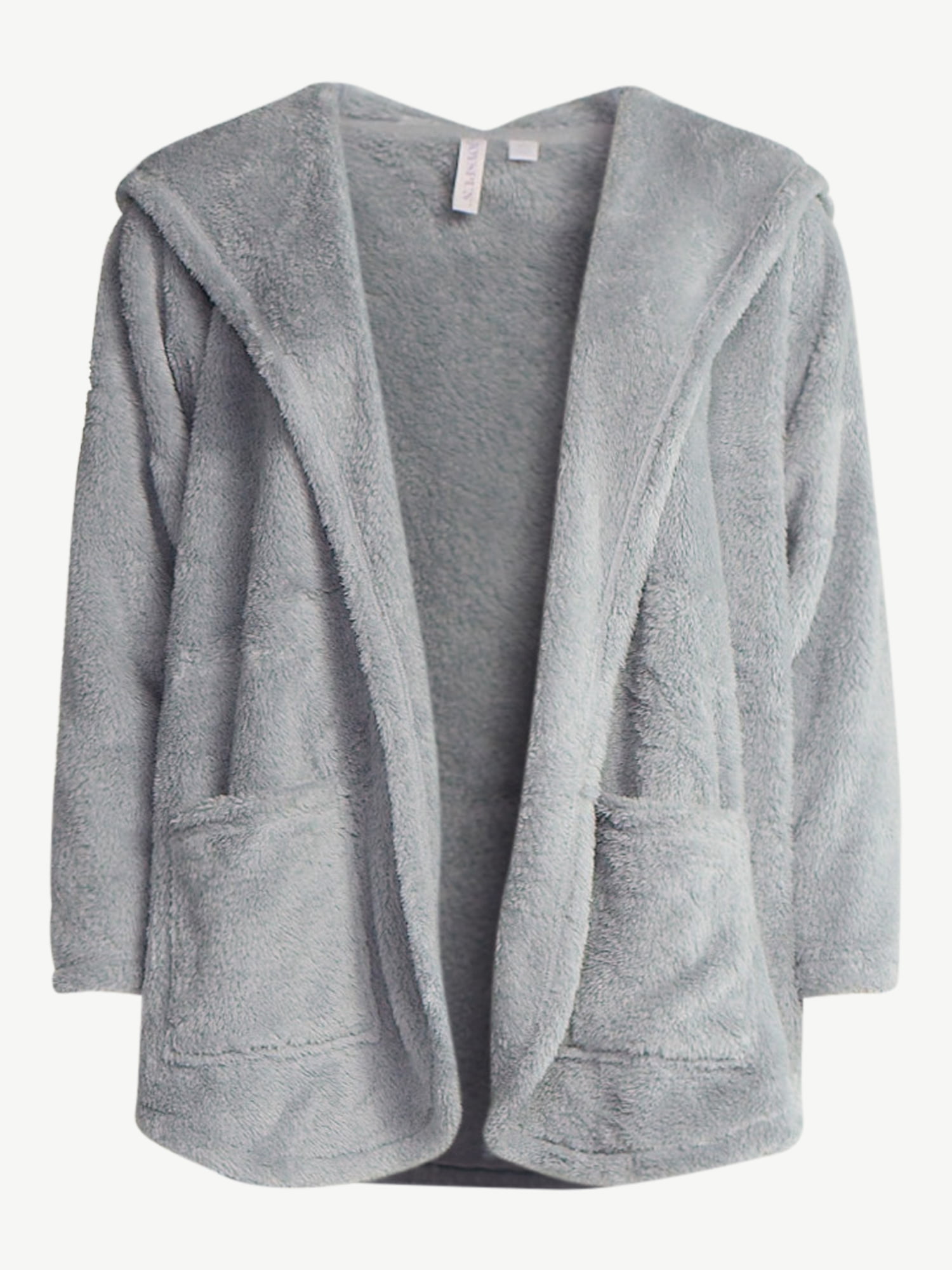 Joyspun Women’s Plush Sleep Cardigan, Size XS-3XL