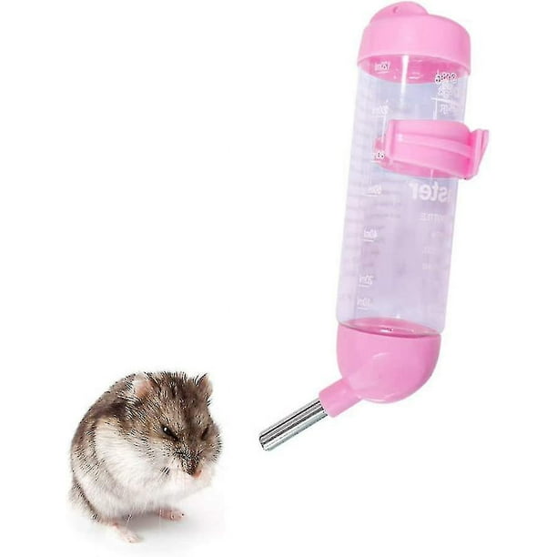 Wishlotus Botella Dispensadora De Hámster Sin Goteo Botella De Agua Colgante De Plástico Dispensador Automático De Botellas De Agua Jaula Tazón con 2 Bolas Rodantes para Conejo Gui