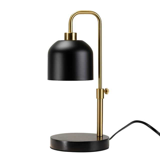 Better Homes & Gardens Adjustable Height Metal Shade Candle Warmer Lamp with GU 10 Bulb, Black