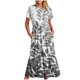 thumbnail image 2 of Vestido de Manga Corta para Mujeres Vestido de Verano de Cuello Redondo Impreso, Poliéster de Tamaño Verdadero Diario Y Vestido de Fiesta, 2 of 5