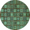 thumbnail image 1 of Ahgly Company Machine Washable Indoor Round Southwestern Turquoise Blue Country Area Rugs, 7' Round, 1 of 4