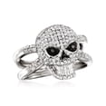 thumbnail image 4 of Ross-Simons 0.50 ct. t.w. Black and White Diamond Skull Ring in Sterling Silver, Women's, Adult, 4 of 7