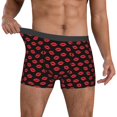 thumbnail image 2 of Salouo Sexy Red Lips Kiss Print Men's Boxer Briefs,Breathable Underwear Elastic Waistband Briefs for Men -Large, 2 of 8