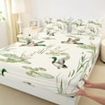 thumbnail image 3 of Feelyou Kid Jungle Duck Full Size Sheets, Lotus Leaf Botanical Bed Sheets, 4-Piece, 3 of 7