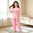 thumbnail image 6 of Bovxnpu Unisex Girls Summer Outfits Casual Loungewear Set Graphic Short Sleeve Crewneck Kids Soft Loungewear Pants Set, 6 of 6