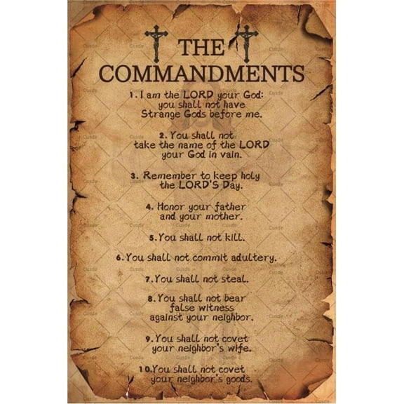 8 x 12 in Metal Tin Sign - Christian Signs 10 Commandments Wall Art Decor Religious Bible Verse Metal Tin Sign Motivational Positive Quotes Gifts Home Bedroom Office 8x12 Inch