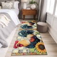 thumbnail image 4 of 2'x6' Rug Runners for Hallways Kitchen, Vintage Rooster Non Slip Entryway Beside Floor Carpet Runner, Yellow Sunflower Watercolor Animals Washable Laundry Room Bedroom Throw Rugs Mat for Family Pet, 4 of 8