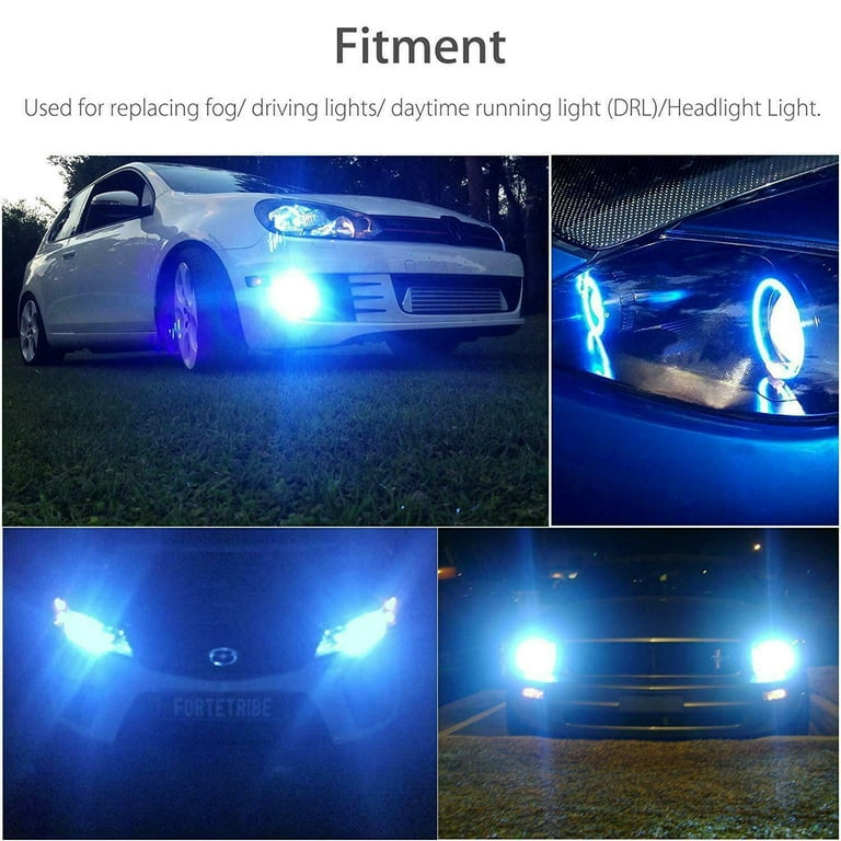 2pcs Super Bright White H3 LED Fog Light Bulbs, 12V-24V DC Headlight Conversion Kit
