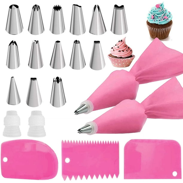 21pcs Piping Bags and Tips set,Reusable Silicone Pastry Bag with