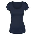 thumbnail image 3 of Emmalise Women's Short Sleeve Tshirt Scoop Neck Tee Value Set (3Pk, Navy, HthGray, Red, Large), 3 of 5