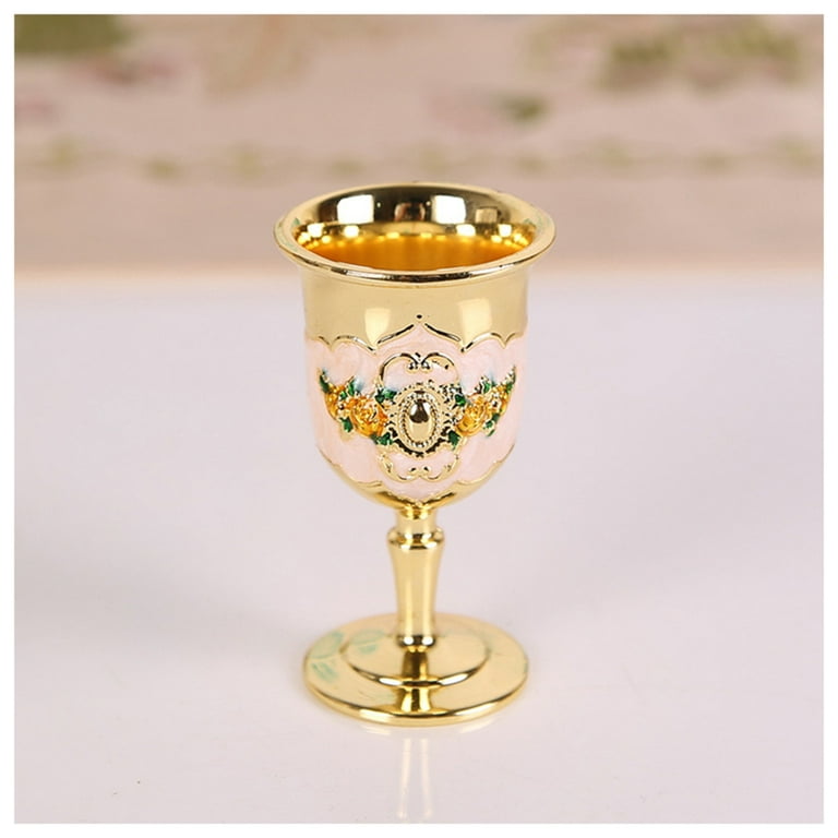 Vintage Metal White Wine Glass Engraving Flower Pattern Goblet for Home  Ornament Wine Liqueur Cup for Kitchen Home Medieval Vintage Wine Chalice