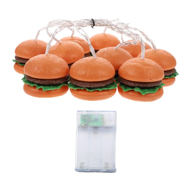 Luces de hadas para interiores y exteriores, luces navideñas creativas de 2 m y 10 LED para fiestas, habitaciones infantiles, decoración de bodas y hamburguesa