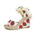 thumbnail image 2 of Womens Lace up Espadrilles Platform Wedges Sandals Fashion Cute Fruit Printed Bow Knot Wedge Summer Heels Tie Strap Summer Dress Shoes, 2 of 4