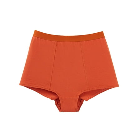 TFEOQRY Underwear Panties for Women Solid Color Cotton High Waist Boxers Leisure Breathable Square Underwear Briefs Orange