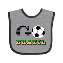 Inktastic Go, Brazil- Soccer, Football Boys or Girls Baby Bib