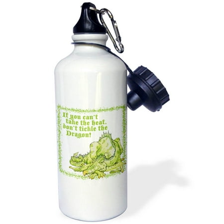

3dRose Dragon with Dont Tickle the Dragon Sports Water Bottle 21oz