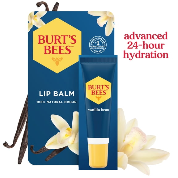 Burt's Bees 24-Hour Hydrating 100% Natural Origin Lip Balm, Vanilla Bean