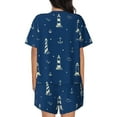 thumbnail image 3 of Bixox Women's Lighthouses and Anchors Printed Pajama Set 2 Piece Lounge Set Top and Shorts Soft Pajamas, Shorts with Pockets, 3 of 7
