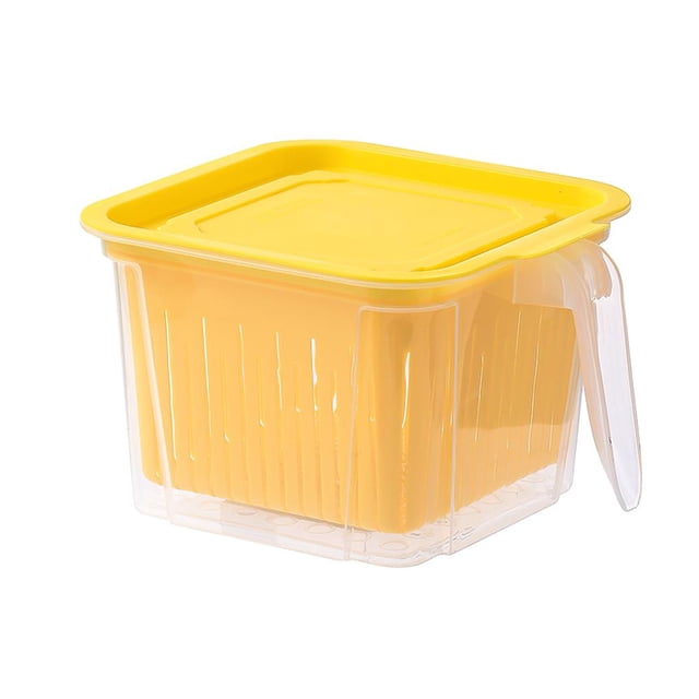 Inteprter Contenedor de alimentos, contenedor de almacenamiento de alimentos de cocina con escurridor, organizador de ahorro con caja de Organizadores de utensilios de cocina No. 4