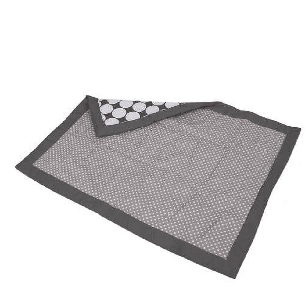 Bacati Mix N Match Grey and White Chevron and Dots 4 Piece Crib Bedding Set For US Standard Crib, 100 Percent Cotton Percale Fabrics with Polyester Filling Crib
