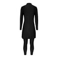 thumbnail image 7 of Arnsht Swimsuit for Women Rash Guard Set 3 Pieces Long Sleeve Modest Swimwear Soft Comfortable Breathable Surfing Bathing Suit Black M, 7 of 7