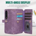 thumbnail image 5 of Dteck for Samsung Galaxy Z Fold4 Crossbody Wallet Case with Card Holder Zipper Pocket Lanyard Shoulder Strap, PU Leather Shockproof Protective Flip Cover for Galaxy Z Fold4 5G,Purple, 5 of 9