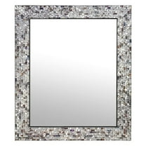 DecorShore Multi-Colored & Silver Glass Mosaic Wall Mirror, Decorative Rectangular Vanity Mirror