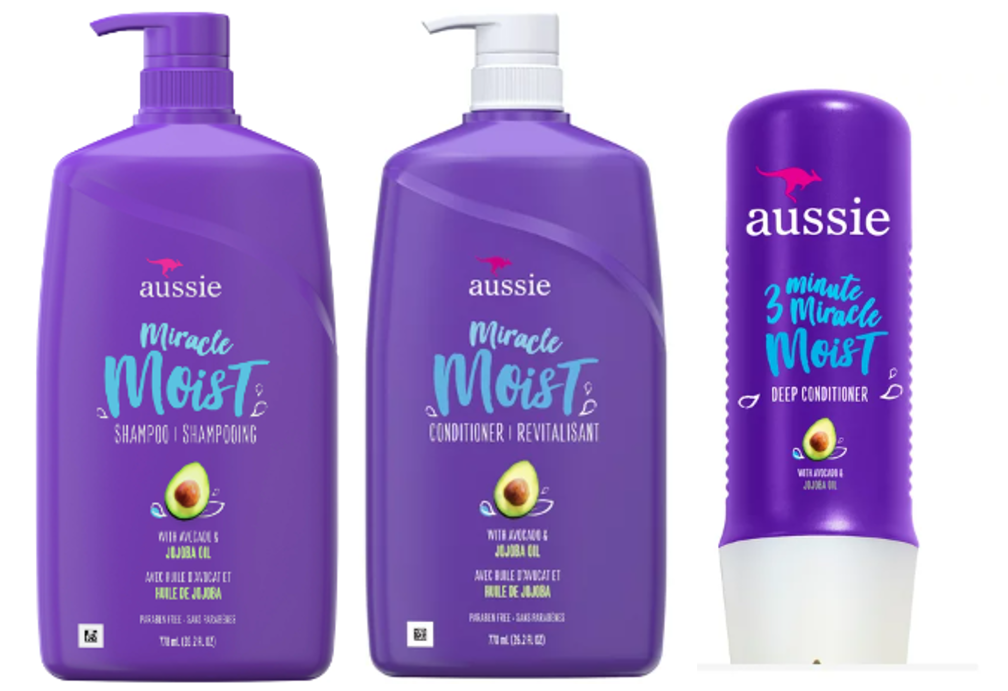 Aussie Miracle Moist Shampoo, Conditioner, & Deep Conditioner Set