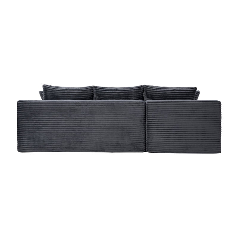 94.5" L-Shaped Modular Sectional Sofa Set with Chaise, No Assembly Required Upholstered Floor Couch, Corduroy 4-Seat Sofa