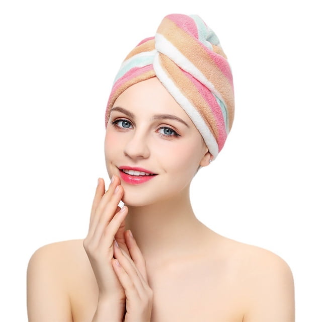 Toalla de microfibra para el cabello de secado rápido sin esfuerzo, secado suave, turbante ultra absorbente, suave y liviano, antiencrespamiento para cabello rizado, largo y grueso (paquete de 2)