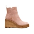 thumbnail image 2 of ZODIAC Womens Pink Cushioned Julie Round Toe Wedge Zip-Up Leather Booties 10 M, 2 of 4