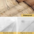 thumbnail image 4 of No Hook Farmhouse Yellow Brown Shower Curtain with Snap in Liner Set, Vintage Wooden Striped Waterproof Fabric Bathroom Curtains with See Through Top Window, Hotel Style Stall 54 x 78 Inch, 4 of 9