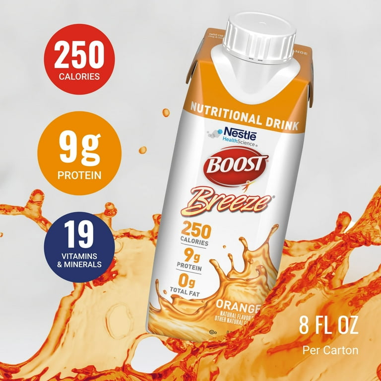 BOOST, Nutritional Drink, 8 fl oz, Pack of 24 Orange Prisma